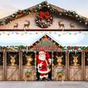 6 x 13 ft Christmas Garage Door Banner Decoration Magnetic Double Garage Door Covers Large Xmas Backdrop Decorations for Holiday Outdoor Indoor Party Decor(Santa Claus)