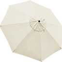 EliteShade USA 9FT Patio Umbrella Replacement Covers 8 Ribs Market Umbrella Canopy Cover (CANOPY ONLY) (Natural)