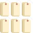 Sayglossy 1000 Pcs Blank Manila Shipping Tags with Wire Paper Hang Luggage Price Asset Gift Label Tags (4 3/4" X 2 3/8",Yellow)