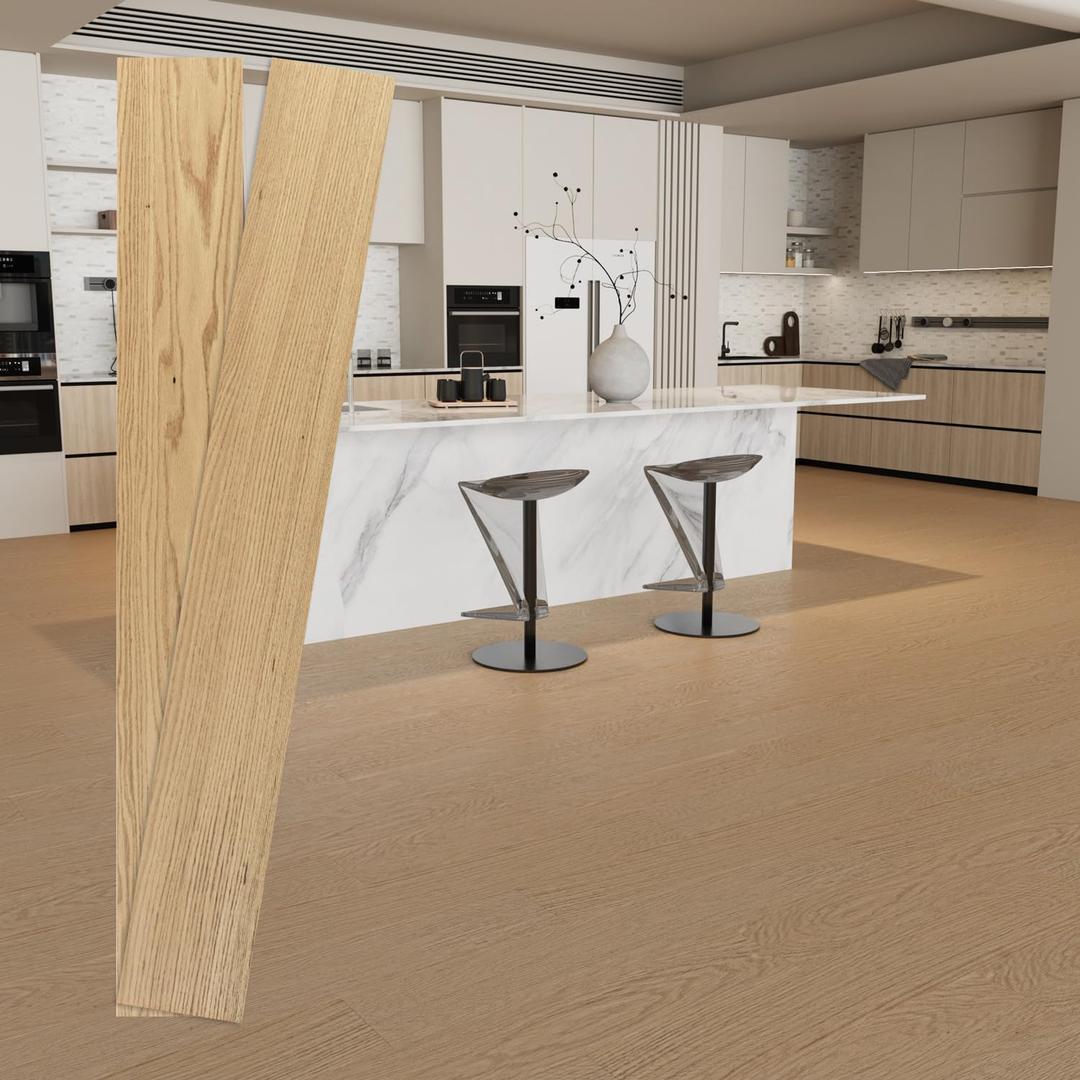 Original Wooden Multi-Ply Engineered Hardwood Flooring Sample, 47.64" L x 6.5" W x 0.59" T, Tongue & Groove Waterproof Wood Floor, 2 Planks (Covers 4.3 Sq Ft)
