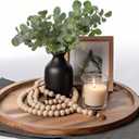 11.5 Inch Small Wood Round Decorative Tray for Home Decor, Coffee Table, Dining Table, Kitchen Island, Bathroom Counter