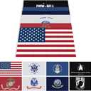 UNITED IMPORTS 12 * 18 Inch Lot of 6 Branches Military Set Polyester Banner Space Force,Air Force,Navy, Coast Guard,Army,Pow Mia,United States Flags (12 * 18 Inch)