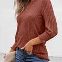 AUTOMET Womens 3/4 Sleeve Tops T Shirts Summer Sweater Round Neck Casual Top Ladies Tops Business Casual Blouses