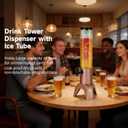 Mimosa Tower Dispenser,1.5L Drink Tower with Ice Tube & LED Light, 1.58 Qt./50oz Upgrade Tabletop Beer Towers Dispenser with Leakproof Spigot & Brush for Juice Beverage, Parties Bars Restaurants