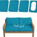 hyha Waterproof Outdoor Cushion Covers for Patio Furniture, Stretch Patio Chair Cushion Slipcovers, Coated UV Resistant Replacement Seat Covers, Solid Color (Teal, 4PC)