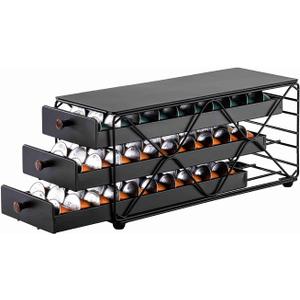 ZCDCP Coffee Pod Holder Drawer Storage, Compatible with Nespresso Originaline pod, Office Kitchen Counter Organizer (90 pods-3tiers)