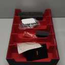 Trading Card Storage Box with Commander Display , 5-Row Deck Case with Removable Lid; 3900+ Card Deck Box for MTG TCG Sports Card, 5 Top Loaders, 5 Stoppers, 48 Dividers,1 Dice Tray (Black Red)