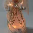 Kurt Adler 10-Light 9-Inch Ivory and Gold Angel Treetop