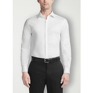 Men's Dress Shirt Slim Fit Ultra Wrinkle Free Flex Collar Stretch L