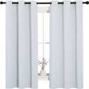 NICETOWN Window Treatment Thermal Insulated Grommet Room Darkening Curtains Drapes for Bedroom(2 Panels,42 by 63,Platinum-Greyish White)
