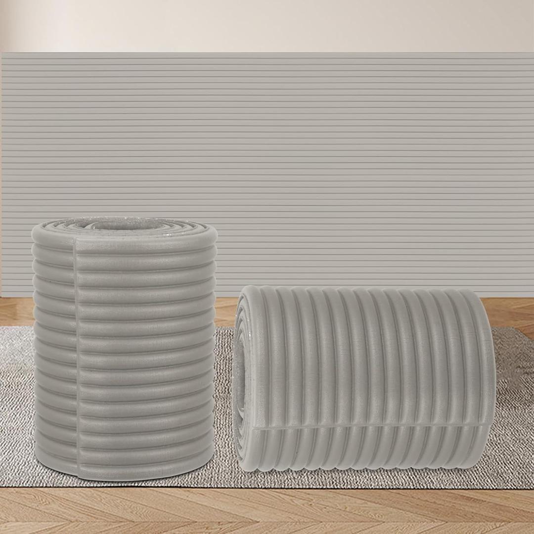 2 Rolls Anti Collision Wall Padding -15.8 x 78.7 Inch Soft Foam Wall Panels 3D Self Adhesive Padded Headboard for Playroom Bedroom Furniture Corner, Gray