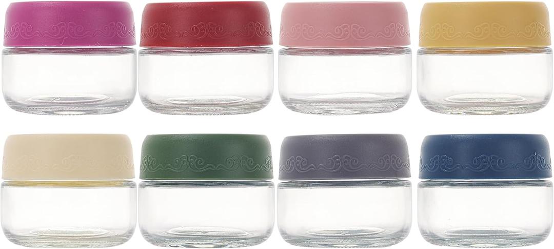2 OZ Salad Dressing Jar 8 Pack, Airtight Leakproof Bulk Small Glass Sauce Jar with Lids, Reusable for Lunch Box, Bento, Travel & Meal Prep (2 OZ-8Pack)