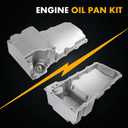 302-1 81074 LS Swap Retrofit Oil Pan Kit Compatible with GM Classic Car Muscle Car Trucks LS Gen III IV Aluminum 1955-87 Fits for LS1 LS2 LS3 LS6 LSX 4.8L 5.3L 5.7L 6.0L 6.2L Engines (Silver)