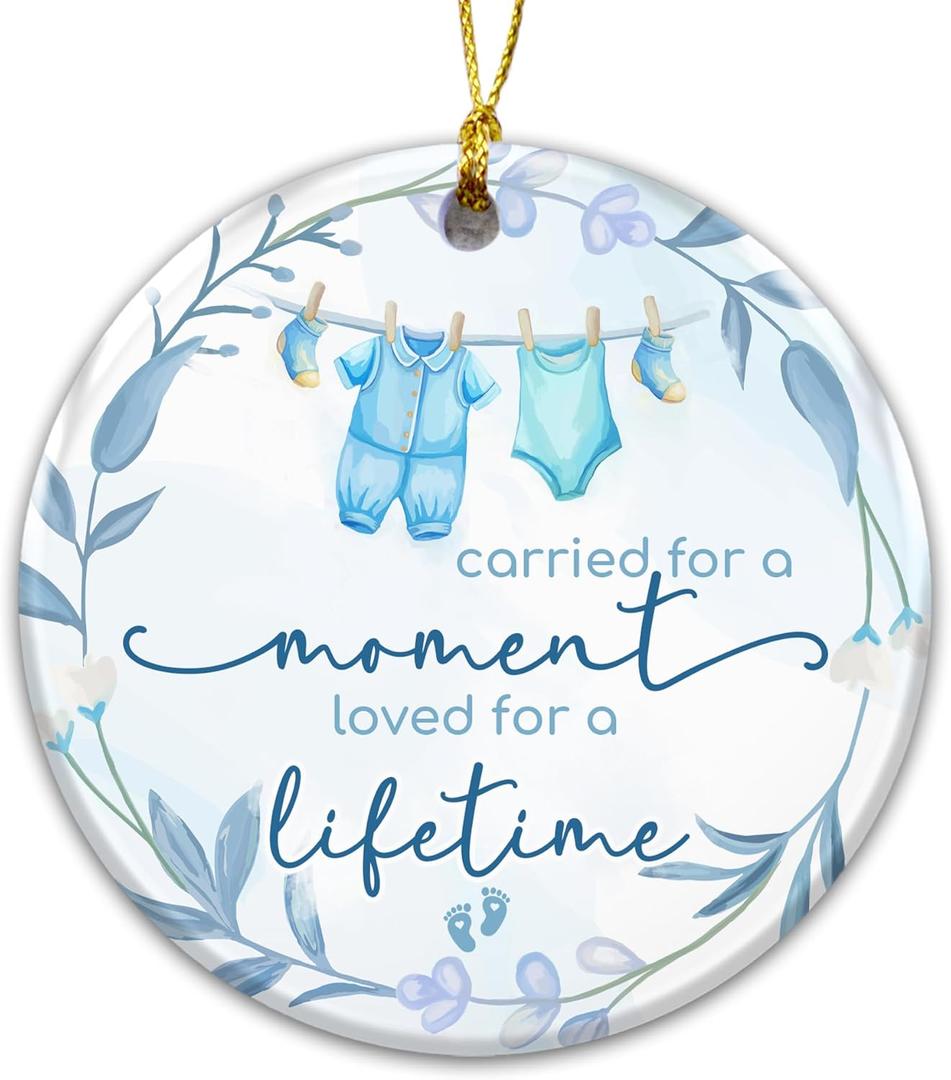 4 x Baby Memorial Ornament - Carried for a Moment Loved for a Lifetime Ornament  Miscarriage Remembrance for Loss of Baby Boy or Girl  Sympathy Gift for Parents, Families