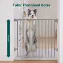Babelio Baby Gate for Stairs & Doorways, 26-43" W 34" H Extra Tall| No Bottom Bar| Easy Installation| One-Handed Operation| Auto-Close| Hardware Mount (Drill Needed) Safety Dog/Pet Gate Indoor (Grey)