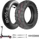 80/65-6 Scooter Tire Replacement, 255x80 10x3 Tire and Tube Set, 10 inch Electric Scooter Tire [Thickened] [Non-Slip] [Shockproof] [Bent Mouth Vavle] [Valve Extension and Tire Levers]