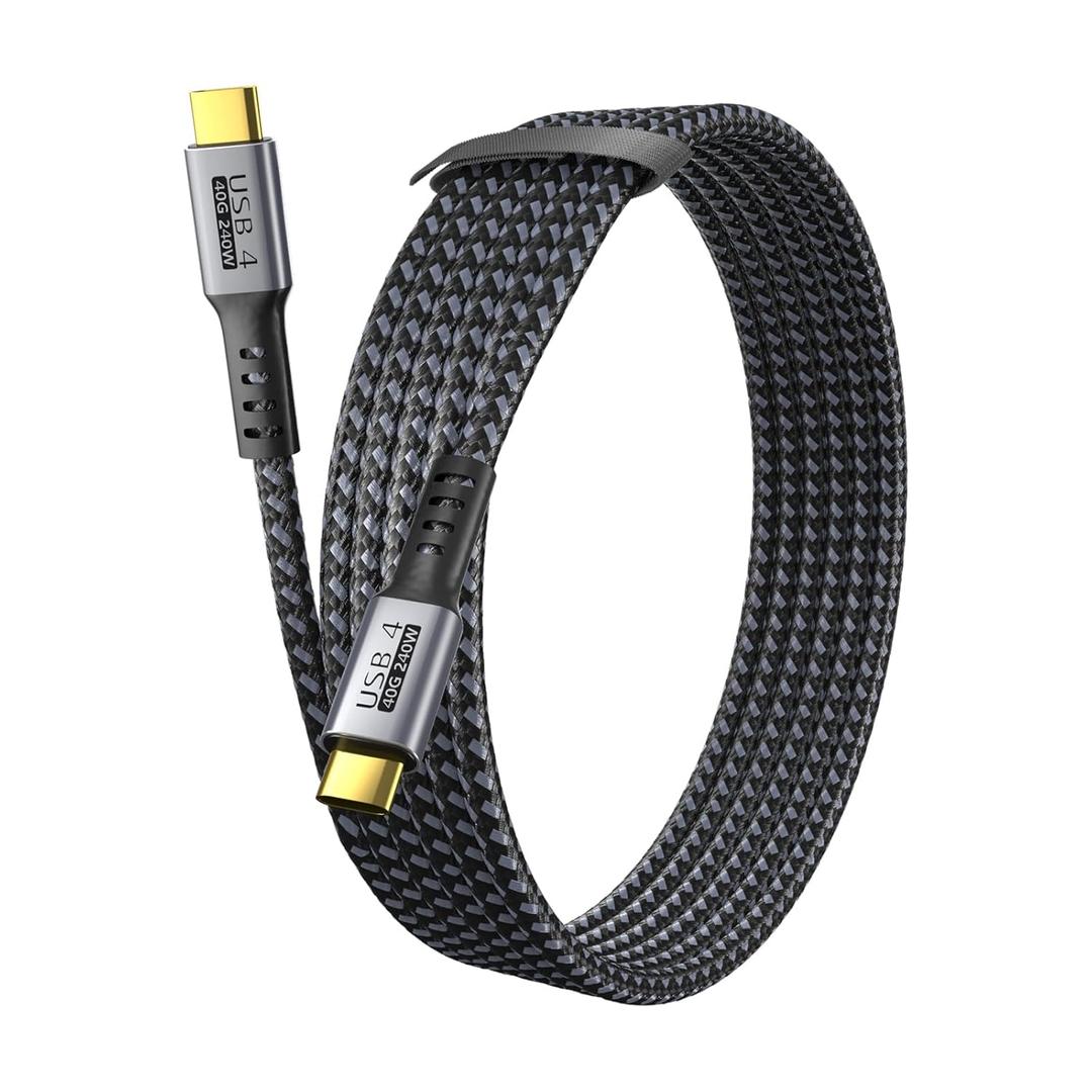 USB 4 Data Cable 40Gbps 8K/4K HD Display @60Hz 240W USB-C to USB C Charge Cable Type-c Compatible with Thunderbolt 4/3 USB3.2/3.1 for MacBook Pro iPhone16 and 140W/100W/60W Hub Docking Station 6ft