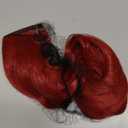 KooKaStyle Invisible Wire Hair Extensions Long Wavy Layered Synthetic Hair Extensions with Transparent Wire Adjustable Size 6 Secure Clips Ombre Burgundy mix Black Hairpieces for Women 20 Inch