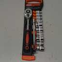 Egofine 12pcs 3/8 Inch Ratchet Socket Wrench Set, Drive Socket Set with 10 Sockets 8-14,17,19,21mm and 2 Way Quick Released Ratchet Handle and Extension Bar