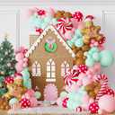 UAEYW 139Pcs Gingerbread Balloon Arch Garland Kit Pastel Pink Green Christmas Balloon Garland,30'' Gingerbread Man Candy Cane Balloon Christmas Cookiexmas Gingerbread House New Year Party Decorations