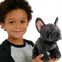 French Bulldog Stuffed Animal, 8.6 inch Realistic Puppy Plush Cute Soft Dog Gifts for Boys and Girls (Gray)