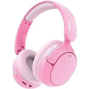 MIDOLA Kids Bluetooth Headphones Active Noise Cancelling,68H Play Time,Lightweight Wireless Foldable Over-Ear Headphone for Kid Toddler,Volume Limited 85/94dB,Headsets with Built-in Mic Pink