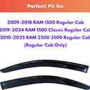 Rain Guards Window Visors for 2009-2018 RAM 1500 Regular/Standard Cab
