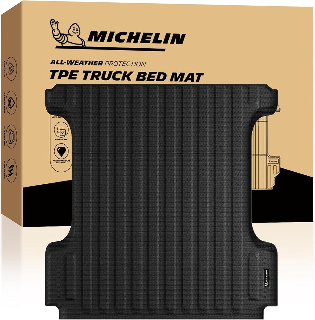 MICHELIN Truck Bed Mat for 2009-2026 Ram 1500/2019-2024 RAM 1500 Classic Short Bed 5.7 FT / 67.4" Only (Not Fit RamBox), All-Weather Truck Bed Liner, Custom Fit, Durable TPE, Bedliner, Non-Slip