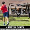 GoSports Football Throwing Net - 8 x 8 ft or 6 x 6 ft Nets - Choose Black or Red
