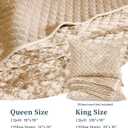 Luxury Soft Velvet Quilt Set Full Queen Size - Lightweight Velvet Bedding Set for All Season, Oversized Bedspread Coverlet Comforter Set with 2 Pillow Shams, Beige Brown, Diamond