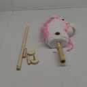 HollyHOME Plush Unicorn Stick Horse with Wood Wheels Real Pony Neighing and Galloping Sounds Plush Toy White 37 Inches(AA Batteries Required)