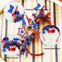 2Pcs 4th of July Headband Patriotic Hair Accessories Red White Blue American Flag Headbands for Women Kids Fourth of July Independence Day USA Patriotic Memorial day Decorations