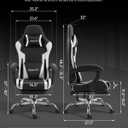 Dowinx Ergonomic Gaming Chair with Footrest & Massage Lumbar, 2D-Linkage Armrests for Computer Chair 330lbs with Headrest Pillow for Office, Home, Streaming and Long Gaming Sessions, White