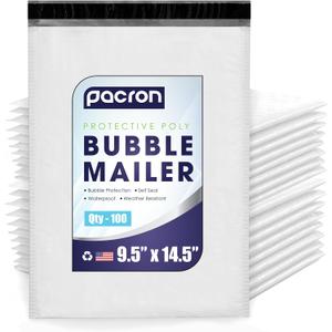 100-Pack Waterproof Poly Bubble Mailers 9.5 x 14.5 - Thick, Durable, Instant Seal Envelopes with Strong Adhesive - Protective Shipping Mailers for Jewelry, Cosmetics, SD Cards, USB Cables 100-Pack Waterproof Poly Bubble Mailers 9.5 x 14.5 - Thick, Durable, Instant Seal Envelopes with Strong Adhesive - Protective Shipping Mailers for Jewelry, Cosmetics, SD Cards, USB Cables