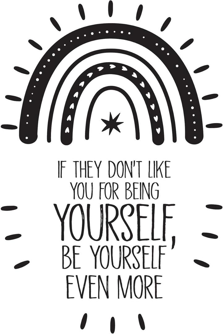 Family Be Yourself Even More Uplifting Quote Wall Decal Decoration If They Dont Like You for Being You Quotes Rainbow Boho Lasts Years and Easily Removable - Size: 21 in(W) x 30 in(H)