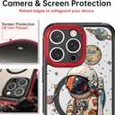 Bouvardia for iPhone 16 Pro Max Case - Multi-Scenario Kickstand & Cosmic Astronaut Pattern - Compatible with Magsafe - Aesthetic Cute Design for Women and Girls