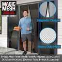 Magic Mesh Deluxe, Black | Magnetic Screen Door, Heavy Duty, Magnetic Closure, Door Net, Patio Screen, Sliding Door Screen, Bug Screen for Doorways, Kid & Pet Friendly | Size 39" x 83" (Pack of 1)