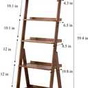 Ladder Shelf Bookshelf, 5-Tier Leaning Shelf, Free Standing Organizer Storage Shelves, Storage Rack Shelf for Office, Living Room, Brown