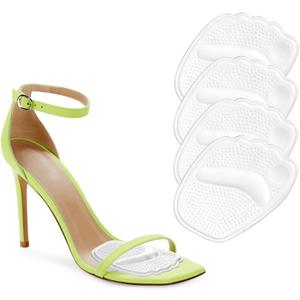 KTSAY 4PCS Metatarsal Pads Women and Men, Gel Ball of Foot Cushions, Non-Slip Heel Inserts(Clear)