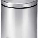 Honey-Can-Do Mini Stainless Steel Trash Can with Lid and Foot Pedal, 5-Liter Small Garbage Bin for Bathroom or Office, Silver