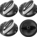 AMI PARTS 4 Pack 74011287 Gas Range Burner Knob Black Compatible with Maytag Gas Stove knobs AP4100044, PS2088607, 74011287(4 Pack)