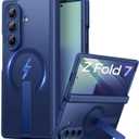 Vihibii for Samsung Galaxy Z Fold 7 Case with Stand & Front Screen Protector & Lens Hinge Protection, Compatible with MagSafe, Military Grade Rugged Phone Cover Case for Samsung Galaxy Z Fold 7, Blue