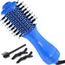 Dan Technology Blow Dryer Brush, 2 Inch Oval Titanium-Ceramic 4-in-1 Hot Air Brush & Hair Brush Blow Dryer for Fast Drying and Frizz-Resistant Volume, 2 Speeds & 3 Heat Settings 120V (Blue)