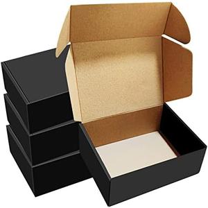 BoShahai 30 Pack 8x6x3 inches Black Shipping Boxes, Corrugated Mailer Boxes, Packaging Boxes for Products, Recyclable Cardboard Box, Flat Literature Mailers for Gifts, Clothing by Mailing