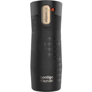 Contigo x Ally Love Stainless Steel Vacuum-Insulated Travel Mug with Autoseal and Easy Clean Lid, Spill-proof, Keeps Drinks cold 24 hrs & hot for 11 hrs, BPA Free, 16oz., West Loop 3.0, Licorice