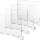 CY craft Acrylic Shelf Dividers for Closets,Wood Shelf Dividers, 4 PCS Clear Shelf Separators,Perfect for Clothes Organizer and Bedroom Kitchen Cabinets Shelf Storage and Organization