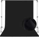 8FTX10FT Black Backdrop Background for Photography, High Density Photo Backdrop Curtain, Perfect Black Screen Backdrops for Photoshoot Portraits Party Video Studio