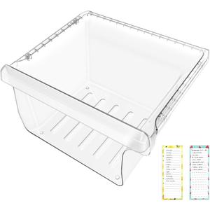 UPGRADED DA97-08692B Refrigerator Crisper Drawer Bin Compatible with Samsung Refrigerator Drawer Replacement RS25J500DSR RS25J500DSG RS25H5000SR DA97-08692A for Samsung Fridge Drawer Bottom