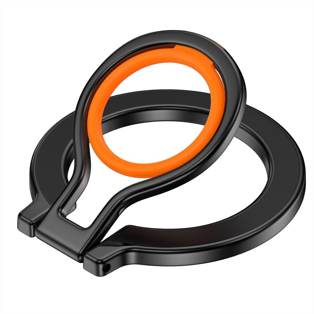 Magnetic Silicone Phone Ring Grip Holder Compatible with iPhone 17 16 15 14 13 12 Pro Max,MagSafe Finger Loop Grip Phone Holder Magnetic MagSafe Kickstand Ring Stand