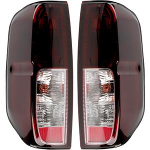 Dark Red Tail Lights With Halogen Bulbs Compatible With 2005-2021 Nissan Frontier, 2009-2012 Suzuki Equator Rear Light Brake Lamps Smoke Lens NI2800170 26555-EA825